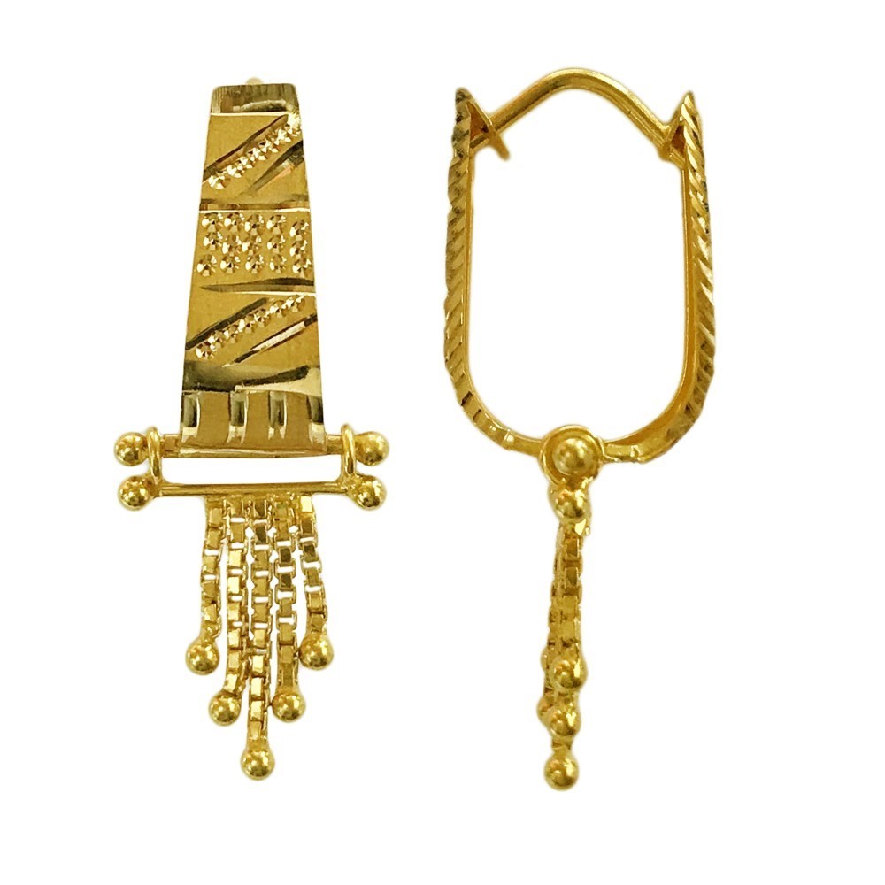 Fine Jewelry 18 Kt Real Solid Yellow Solid Gold Huggie Hoop Earrings 3.790 Grams