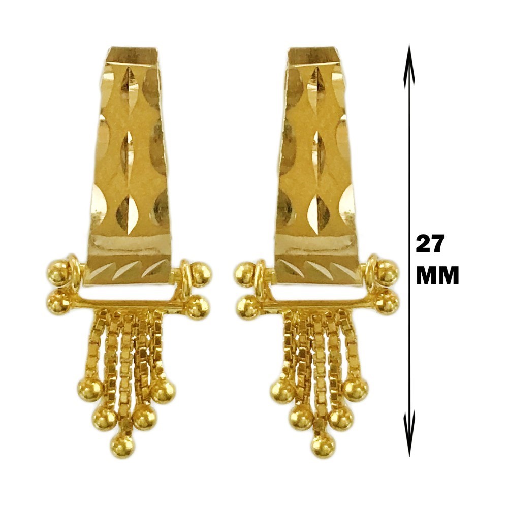 Fine Jewelry 18 Kt Real Solid Yellow Solid Gold Huggie Hoop Earrings 3 Grams - Image 3