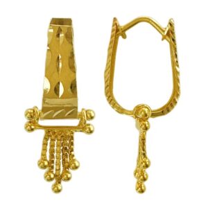 Fine Jewelry 18 Kt Real Solid Yellow Solid Gold Huggie Hoop Earrings 3 Grams
