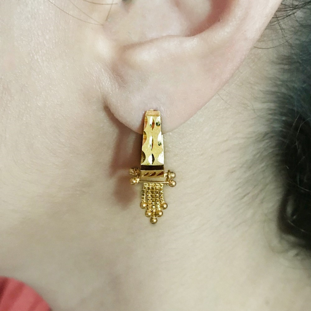 Fine Jewelry 18 Kt Real Solid Yellow Solid Gold Huggie Hoop Earrings 3 Grams