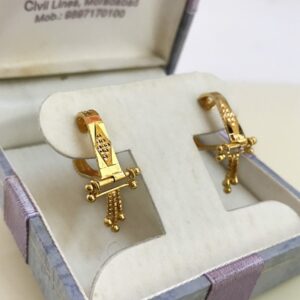 Fine Jewelry 18 Kt Real Solid Yellow Solid Gold Huggie Hoop Earrings 2.490 Grams