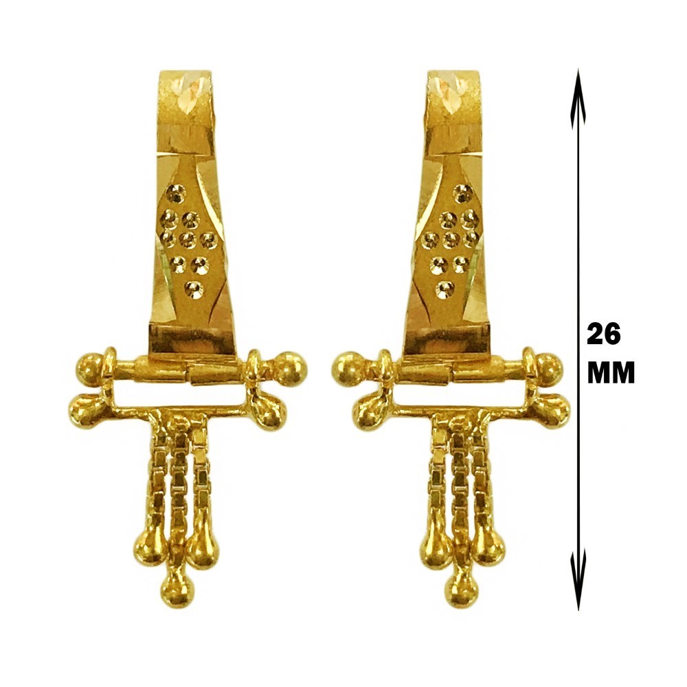 Fine Jewelry 18 Kt Real Solid Yellow Solid Gold Huggie Hoop Earrings 2.490 Grams - Image 2