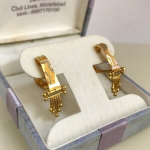 Fine Jewelry 18 Kt Real Solid Yellow Solid Gold Huggie Hoop Earrings 3 Grams