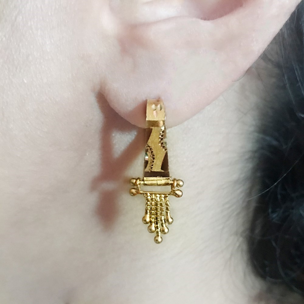 Fine Jewelry 18 Kt Real Solid Yellow Solid Gold Huggie Hoop Earrings 3 Grams