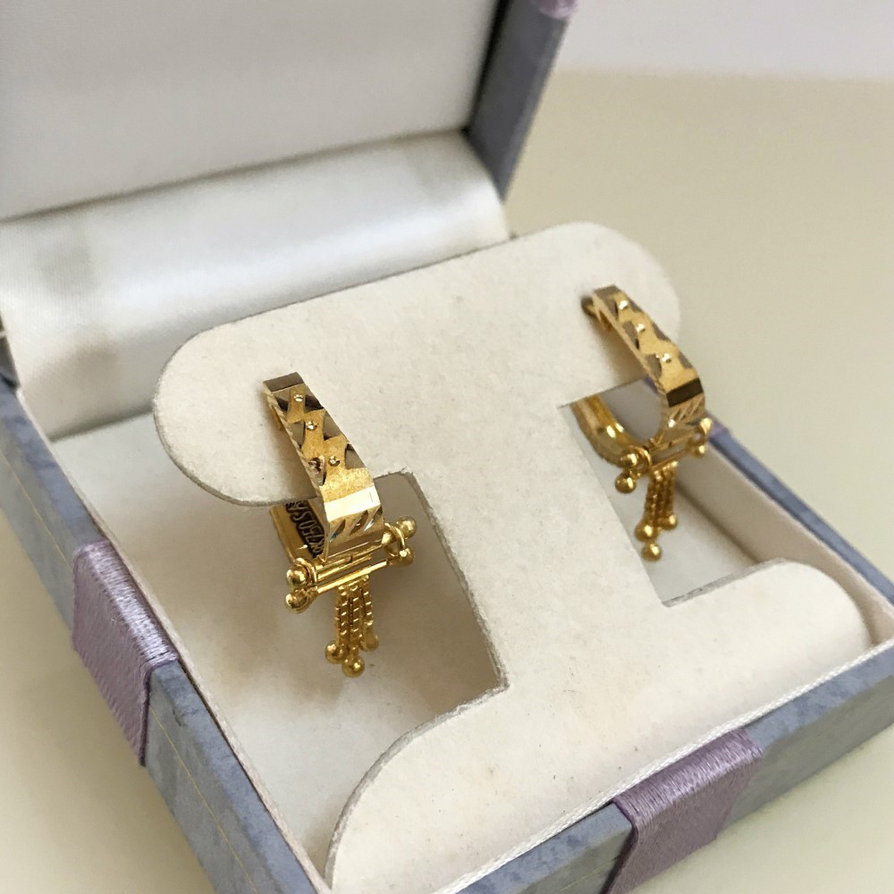 Fine Jewelry 18 Kt Real Solid Yellow Solid Gold Huggie Hoop Earrings 2.520 Grams - Image 3