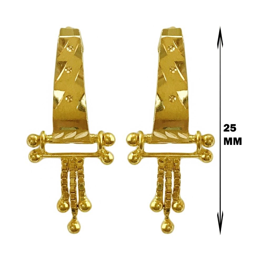 Fine Jewelry 18 Kt Real Solid Yellow Solid Gold Huggie Hoop Earrings 2.520 Grams - Image 2