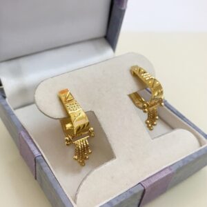 Fine Jewelry 18 Kt Real Solid Yellow Solid Gold Huggie Hoop Earrings 2.980 Grams