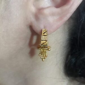 Fine Jewelry 18 Kt Real Solid Yellow Solid Gold Huggie Hoop Earrings 2.980 Grams