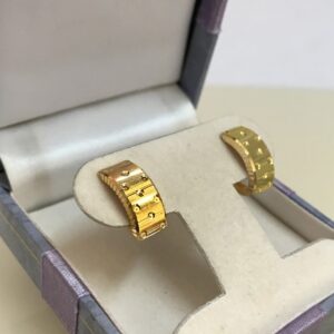 Fine Jewelry 18 Kt Real Solid Yellow Solid Gold Huggie Hoop Earrings 2.470 Grams
