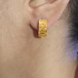 Fine Jewelry 18 Kt Real Solid Yellow Solid Gold Huggie Hoop Earrings 2.470 Grams