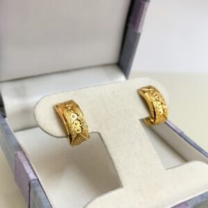Fine Jewelry 18 Kt Real Solid Yellow Solid Gold Huggie Hoop Earrings 2.390 Grams