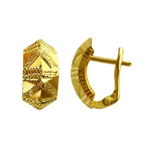 Fine Jewelry 18 Kt Real Solid Yellow Solid Gold Huggie Hoop Earrings 2.880 Grams
