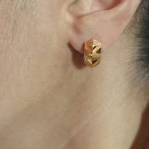 Fine Jewelry 18 Kt Real Solid Yellow Solid Gold Huggie Hoop Earrings 2.880 Grams
