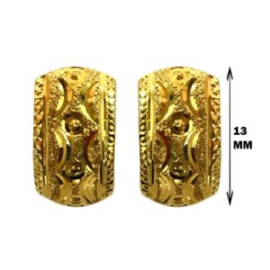 Fine Jewelry 18 Kt Real Solid Yellow Solid Gold Huggie Hoop Earrings 2.520 Grams