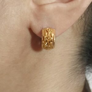 Fine Jewelry 18 Kt Real Solid Yellow Solid Gold Huggie Hoop Earrings 2.520 Grams
