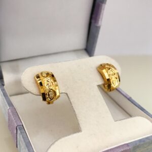 Fine Jewelry 18 Kt Real Solid Yellow Solid Gold Huggie Hoop Earrings 2.510 Grams