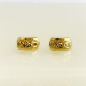 Fine Jewelry 18 Kt Real Solid Yellow Solid Gold Huggie Hoop Earrings 2.510 Grams