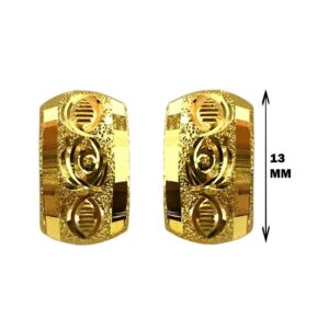 Fine Jewelry 18 Kt Real Solid Yellow Solid Gold Huggie Hoop Earrings 2.510 Grams