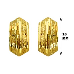 Fine Jewelry 18 Kt Real Solid Yellow Solid Gold Huggie Hoop Earrings 2.850 Grams