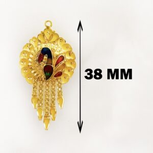 18 Kt Stamped Real Solid Yellow Gold Peacock Screw Dangle Drop Earrings 6.600 Gm