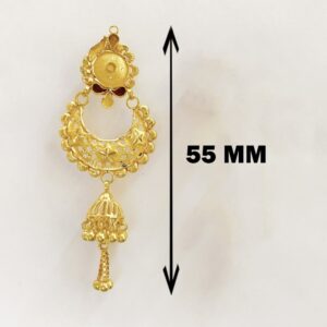 18 Kt Stamped Real Solid Yellow Gold Unique Long Dangle Drop Earrings 6.500 Gms