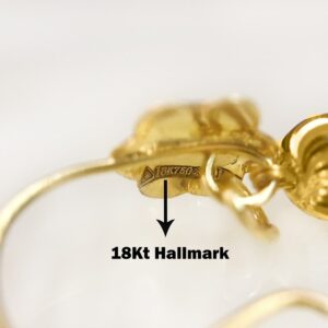 18 Kt Stamped Real Solid Yellow Gold Dainty Hook Long Dangle Drop Earrings 2.51g