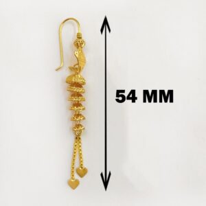 18 Kt Stamped Real Solid Yellow Gold Dainty Hook Long Dangle Drop Earrings 3.04g