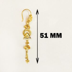 18 Kt Stamped Real Solid Yellow Gold Dainty Hook Long Dangle Drop Earrings 2.59g