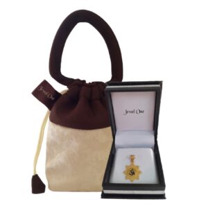 Fine Jewelry 18 Kt Real Solid Yellow Gold Religious Symbol Om Flower Pendant
