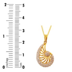 Solid 18 Kt Yellow Gold Necklace Women's New Pendant White Cubic Zirconia CZ