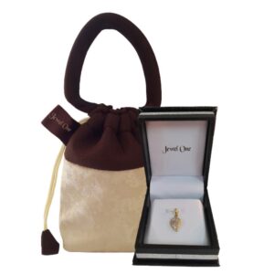Solid 18Kt Yellow Gold White Cubic Zirconia CZ Charm Necklace Women's Pendant 30