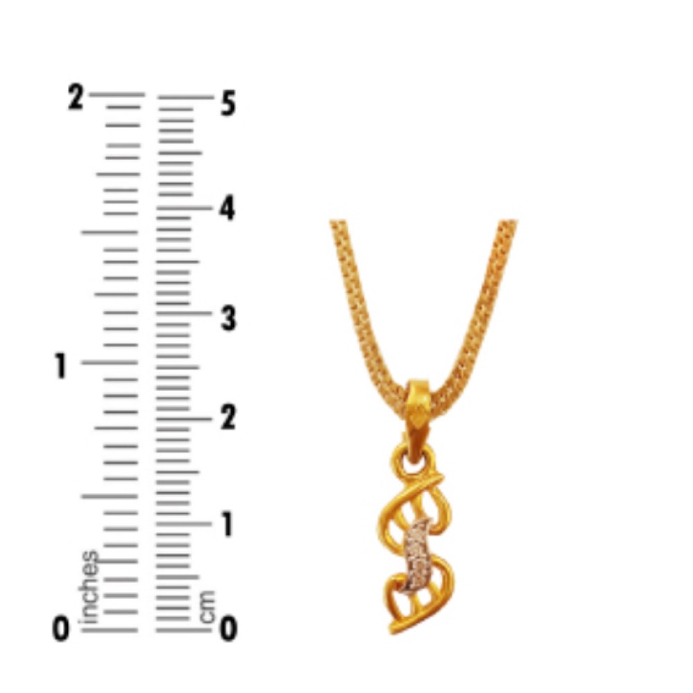 New 18Kt Yellow Gold White Cubic Zirconia CZ Charm Necklace Pendant
