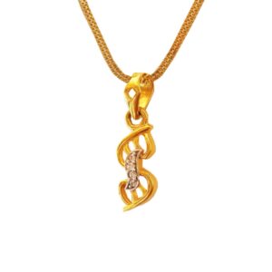 New 18Kt Yellow Gold White Cubic Zirconia CZ Charm Necklace Pendant