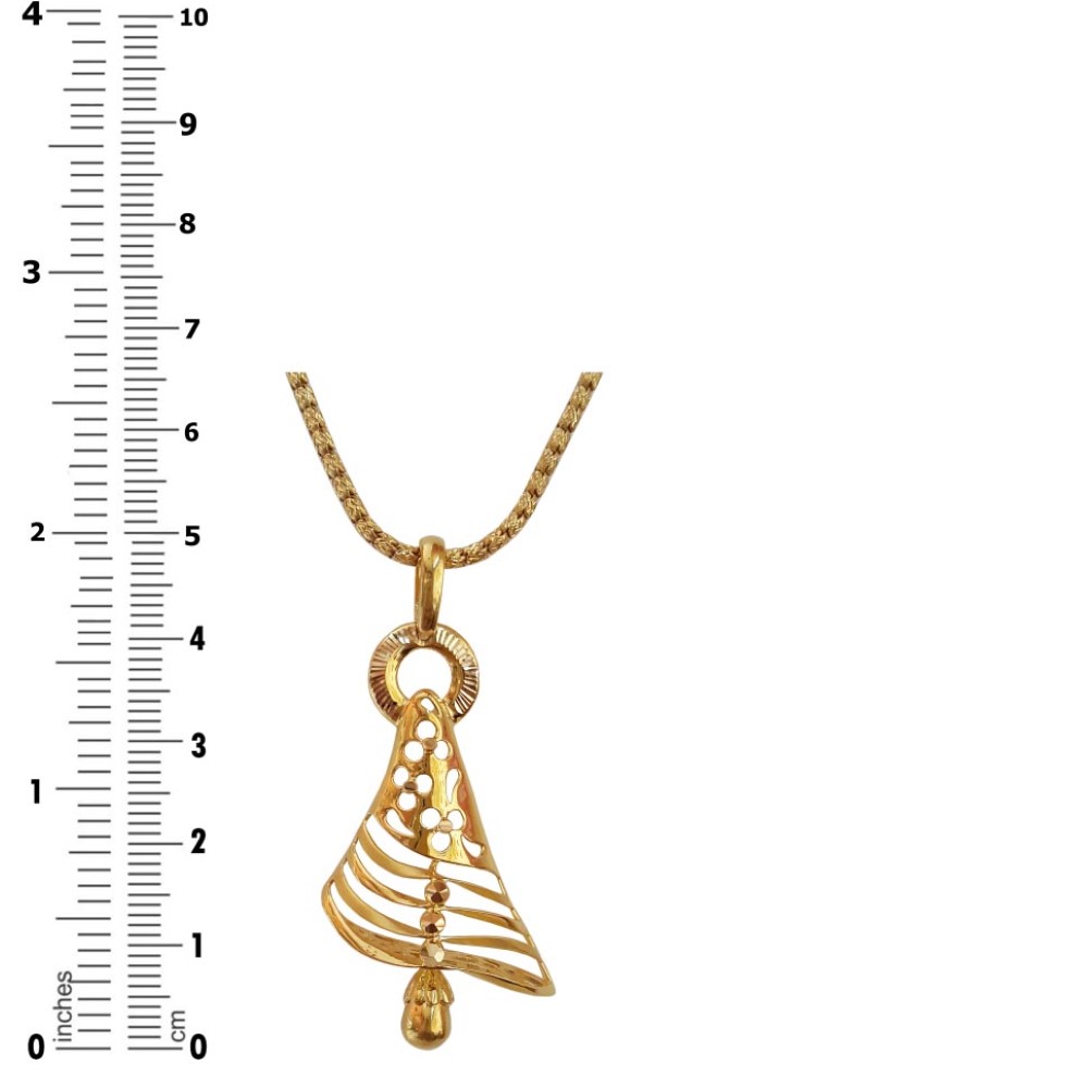 Fine Jewelry 22 Kt Solid Yellow Gold Classy Elegant Women's Necklace Pendant