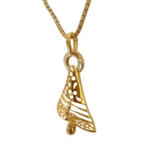 Fine Jewelry 22 Kt Solid Yellow Gold Classy Elegant Women's Necklace Pendant