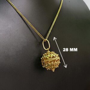18 Kt Real Solid Yellow Gold Dubrovnik Filigree Ball Chain Necklace Pendant