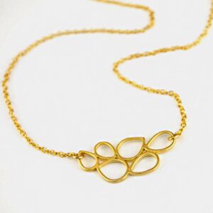 18 Kt Real Solid Yellow Gold Bubbles Circle Eternity Chain Necklace Pendant