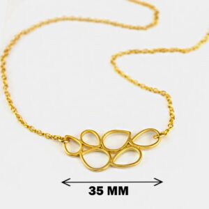 18 Kt Real Solid Yellow Gold Bubbles Circle Eternity Chain Necklace Pendant