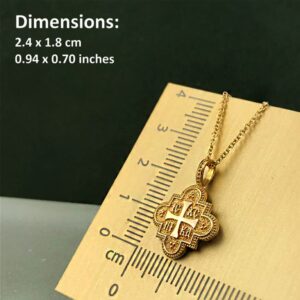 18 Kt Real Solid Yellow Gold Traditional Cross ICXC NIKA Chain Necklace Pendant