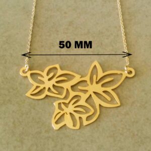 Fine Jewelry 18 Kt Hallmark Real Solid Yellow Gold Flower Chain Necklace Pendant