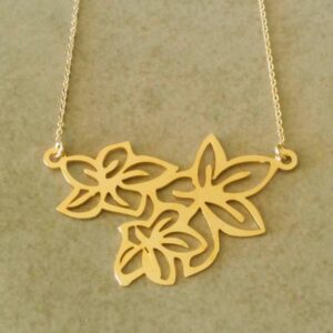 Fine Jewelry 18 Kt Hallmark Real Solid Yellow Gold Flower Chain Necklace Pendant