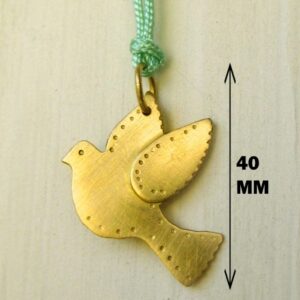 18 Kt Real Solid Yellow Gold Ethical Dove Animal Charm Chain Necklace Pendant