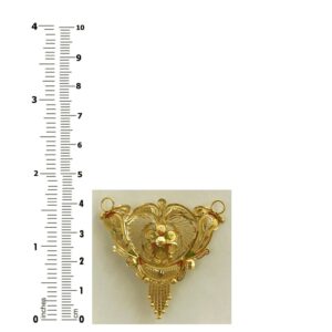 18 Kt Solid Yellow Gold Traditional Handmade Double Loop Women Necklace Pendant