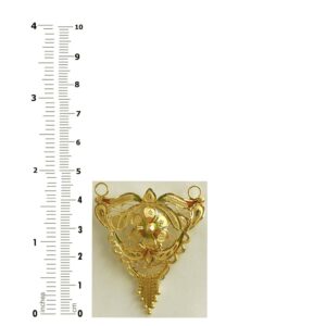 18 Kt Solid Yellow Gold Traditional Handmade Double Loop Women Necklace Pendant
