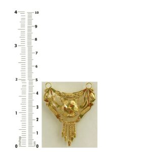 18 Kt Solid Yellow Gold Traditional Handmade Double Loop Women Necklace Pendant
