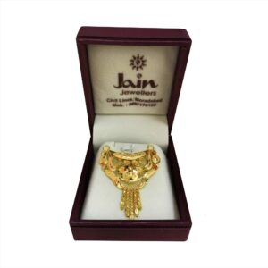 18 Kt Solid Yellow Gold Traditional Handmade Double Loop Women Necklace Pendant