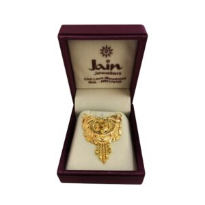 18 Kt Solid Yellow Gold Traditional Handmade Double Loop Women Necklace Pendant