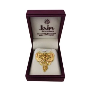 18 Kt Solid Yellow Gold Traditional Handmade Double Loop Women Necklace Pendant