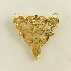 18 Kt Solid Yellow Gold Traditional Handmade Double Loop Women Necklace Pendant
