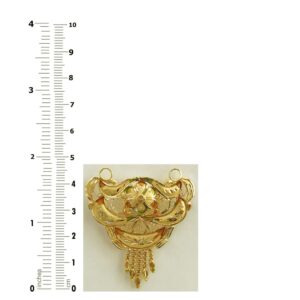 18 Kt Solid Yellow Gold Traditional Handmade Double Loop Women Necklace Pendant